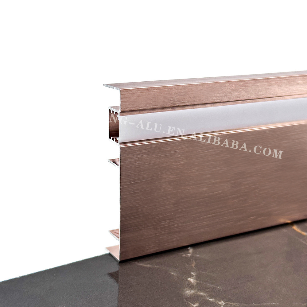 Aluminum Alloy Baseboard Surface Mounted Led Corner Line Hotel Metal Baseboard Led Skirting Board