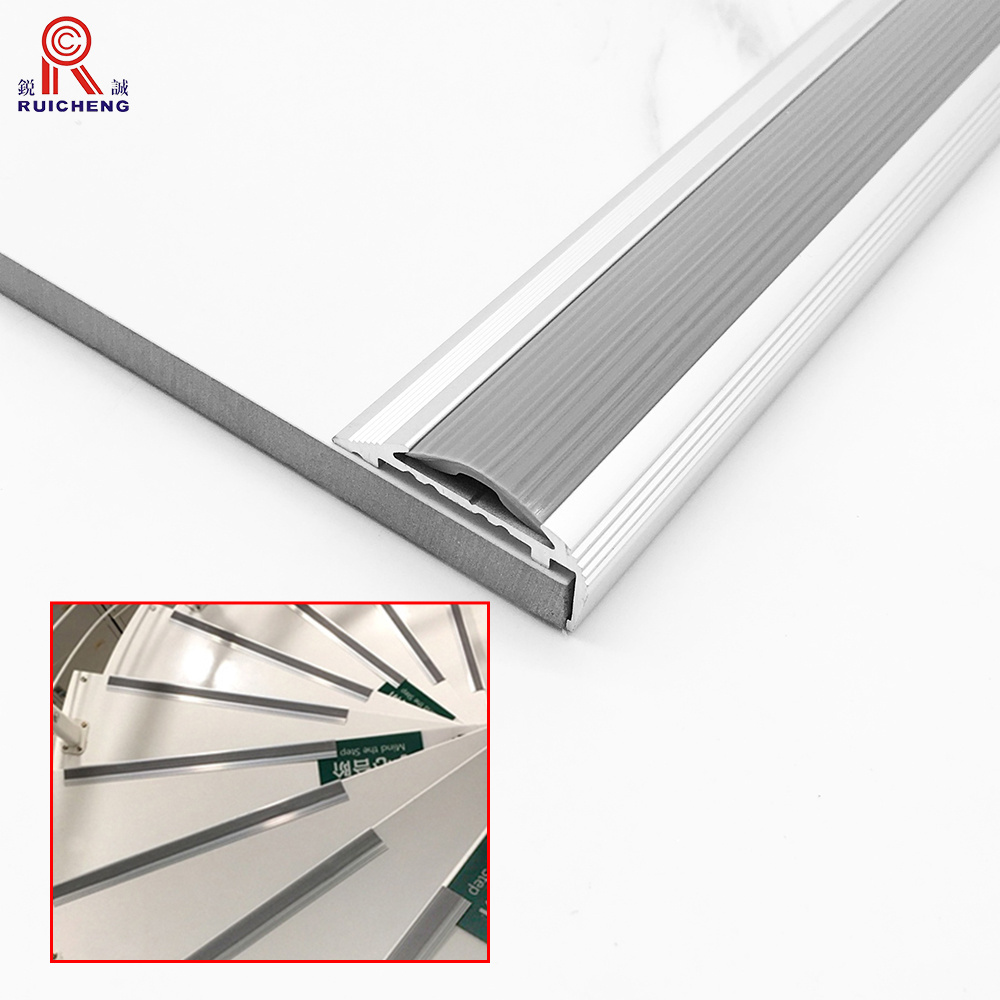 Factory OEM Logo Durable Tile Trim Anti-Slip Aluminum Staircase Edge Stair Nosing Strip