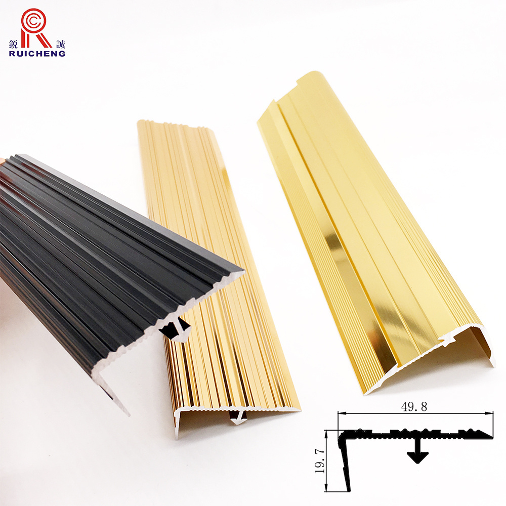 Extruded Manufacturer Aluminum Non Slip Safety Stair Straight Angles Metal Stair Nosing Profile