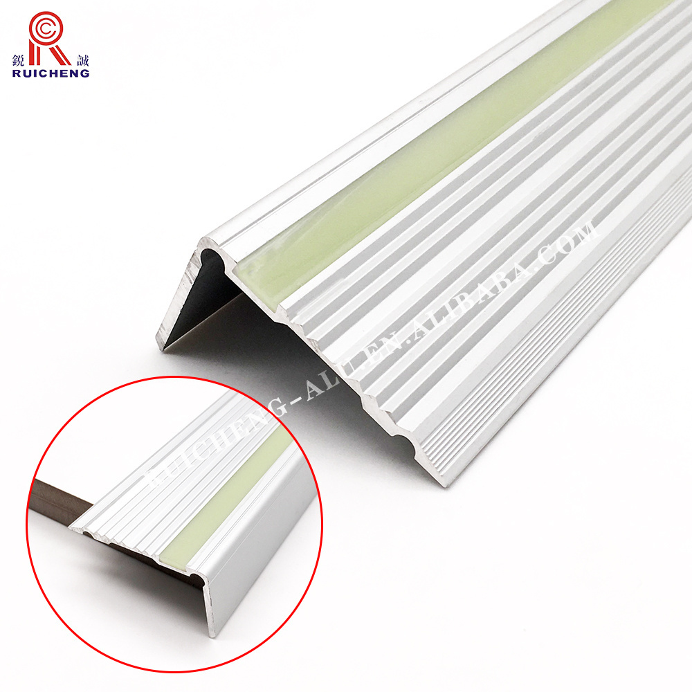 Factory OEM Logo Durable Tile Trim Anti-Slip Aluminum Staircase Edge Stair Nosing Strip