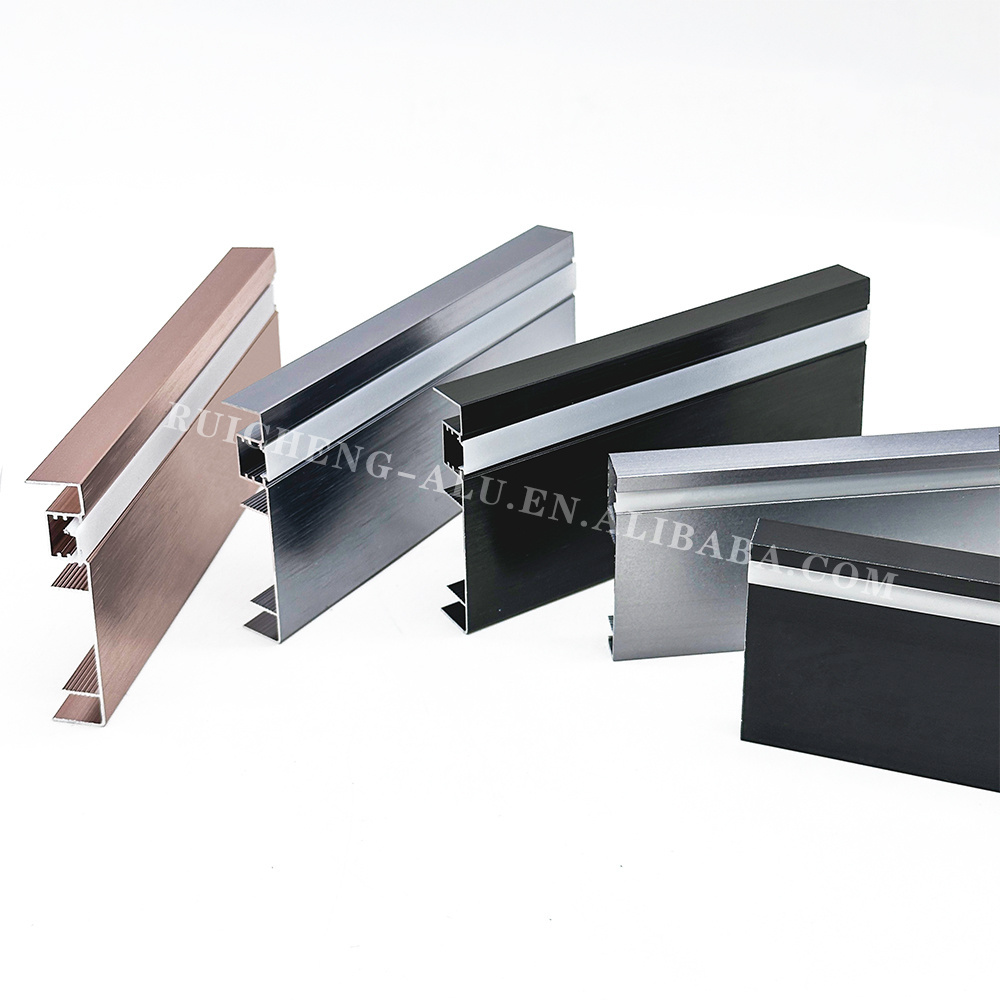 Aluminum Alloy Baseboard Surface Mounted Led Corner Line Hotel Metal Baseboard Led Skirting Board