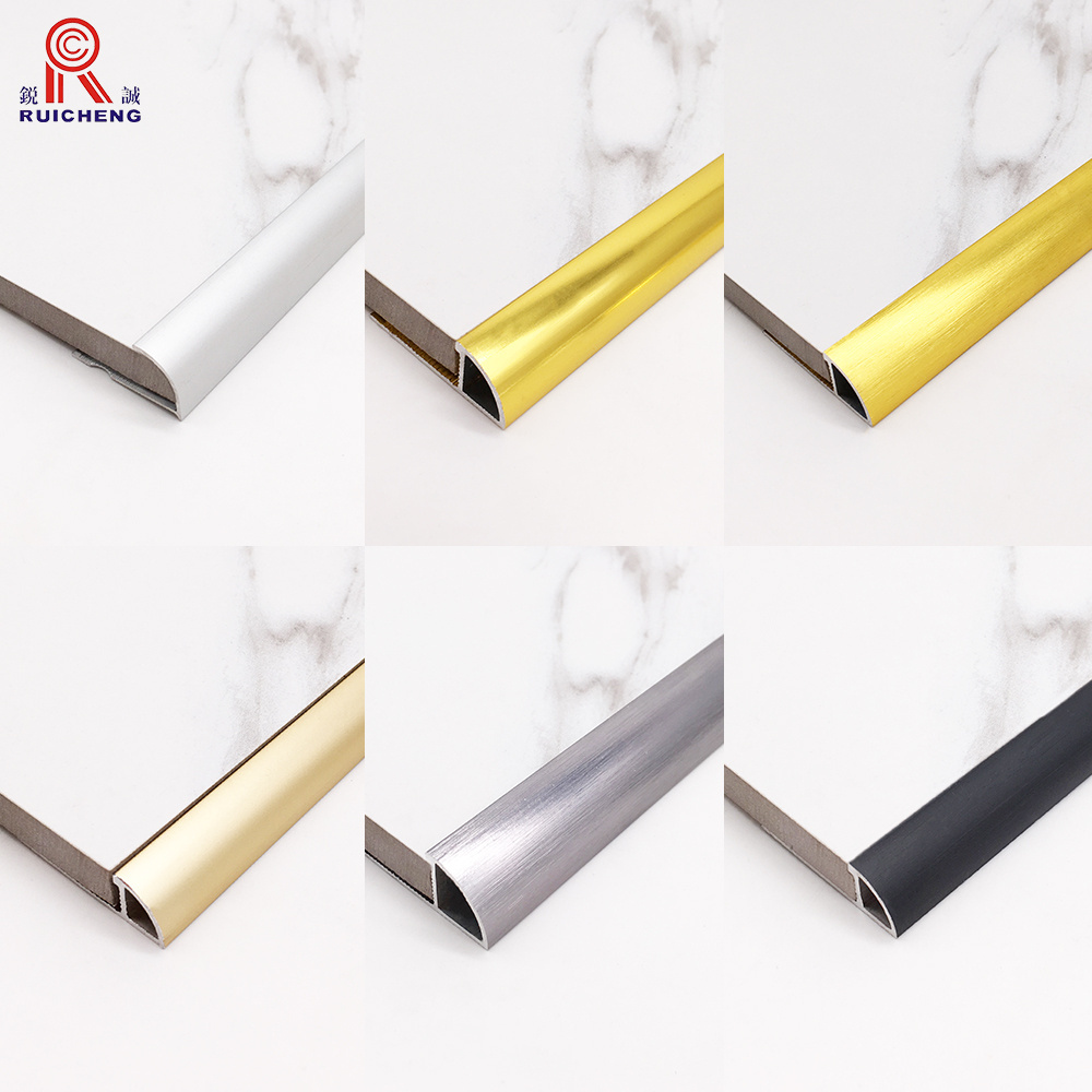 Inside Metal Strips Round Corner Ceramic Floor Tile Aluminum Mirror Edge Trim