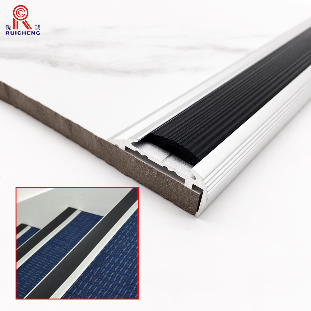 Factory OEM Logo Durable Tile Trim Anti-Slip Aluminum Staircase Edge Stair Nosing Strip