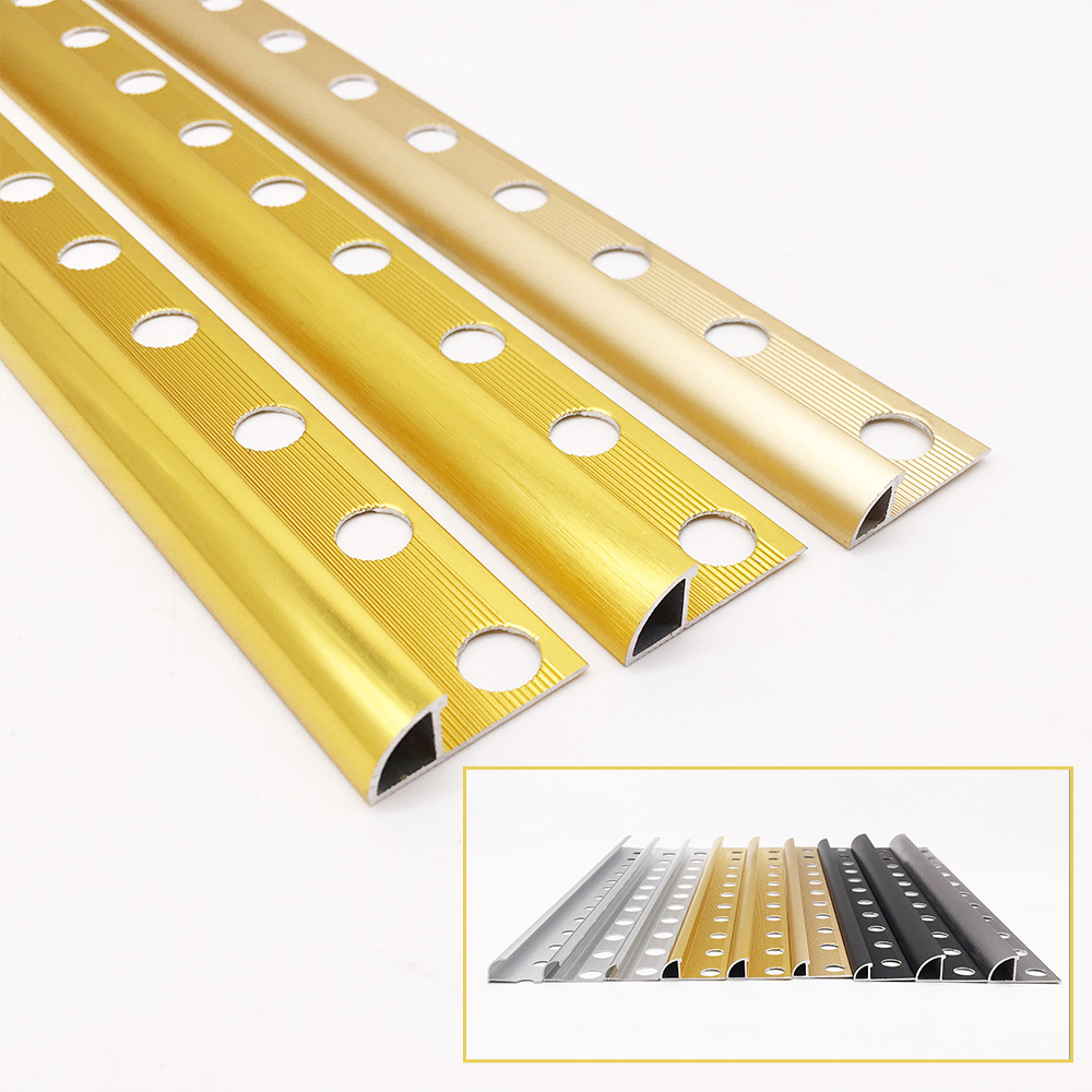 Inside Metal Strips Round Corner Ceramic Floor Tile Aluminum Mirror Edge Trim