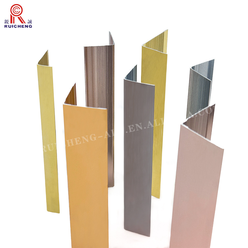 Ceramic Protection Extrusion Metal Profile Aluminum Powder Coated Gold Edge L Shape Angle Profile