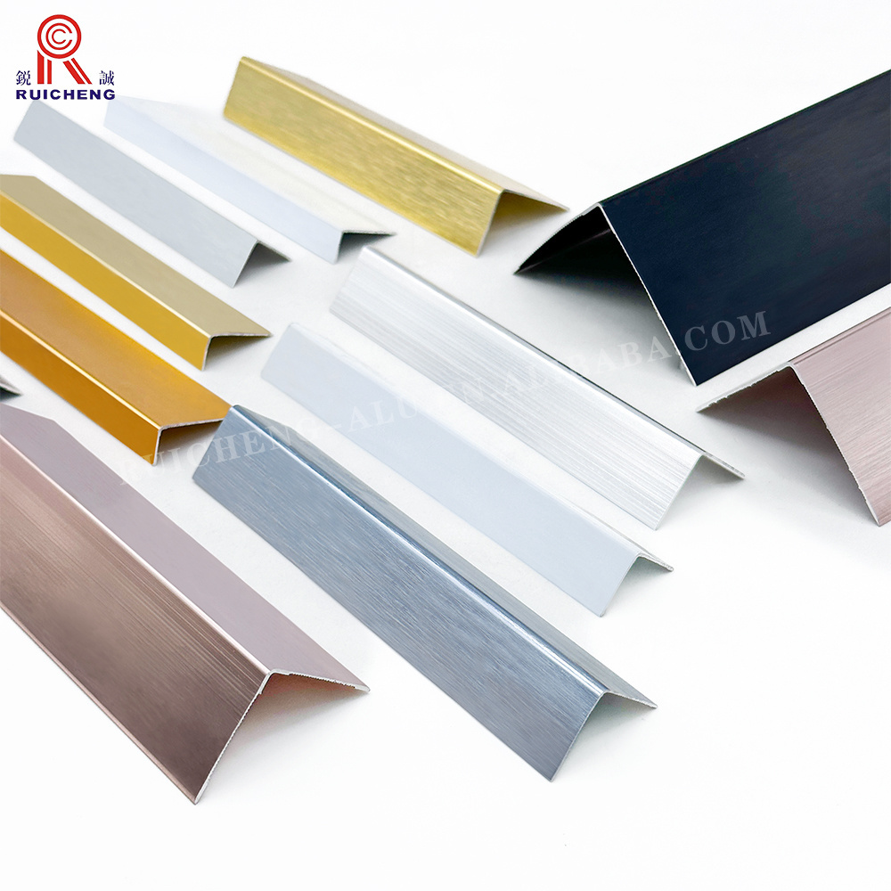 Ceramic Protection Extrusion Metal Profile Aluminum Powder Coated Gold Edge L Shape Angle Profile