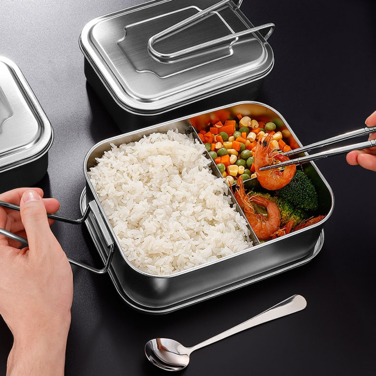 Metal Bento Lunch Box Leakproof Bento Stainless Steel Lunch Box Leak Proof With Compartment Stainless Steel Lunchbox Bento