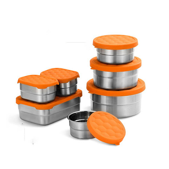 New design sealed stainless steel food storage container sealed 304 metal lunch box hot sale