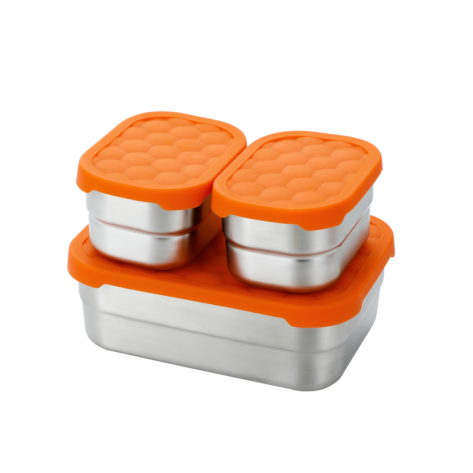 Stainless Steel Food Containers with Lids Set of 3  Metal Snack Container for Kids - Premium Leakproof Bento Box Storage