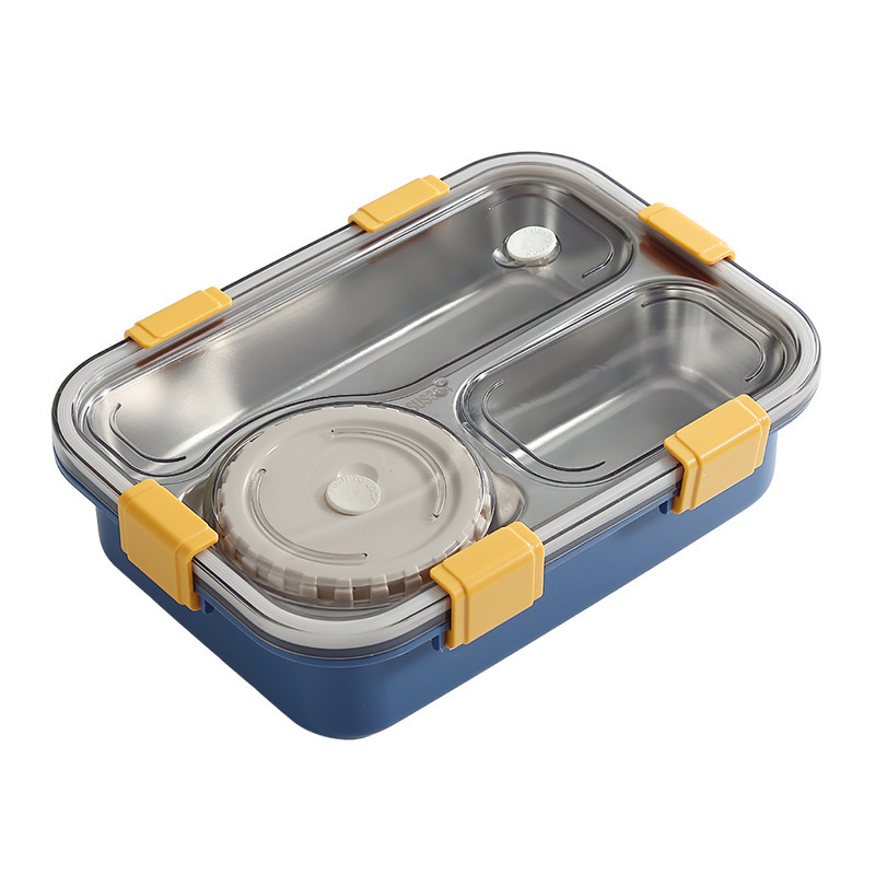 Simple style compartment with soup bowl lunch box 304 stainless steel sealed lunch box students with rice bento boxes