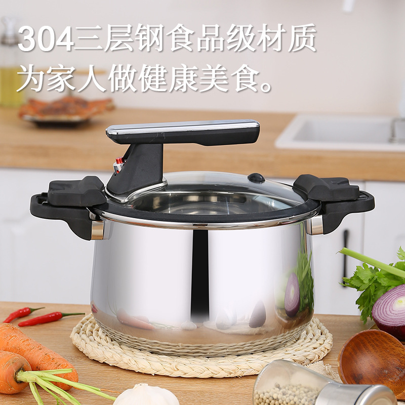 New Style 304 Stainless Steel Trilaminar Steel Multi-function Soup Pot Micropressure Cookers Quick Simmering Low Pressure Pot