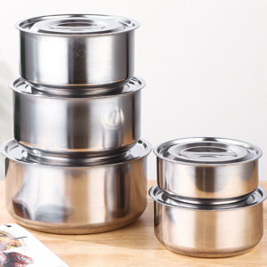 Wholesale Multi-Function 3/5PCS Stainless Steel Food container Cooking Basin Cookware Set Cooking Soup & Stock Pots