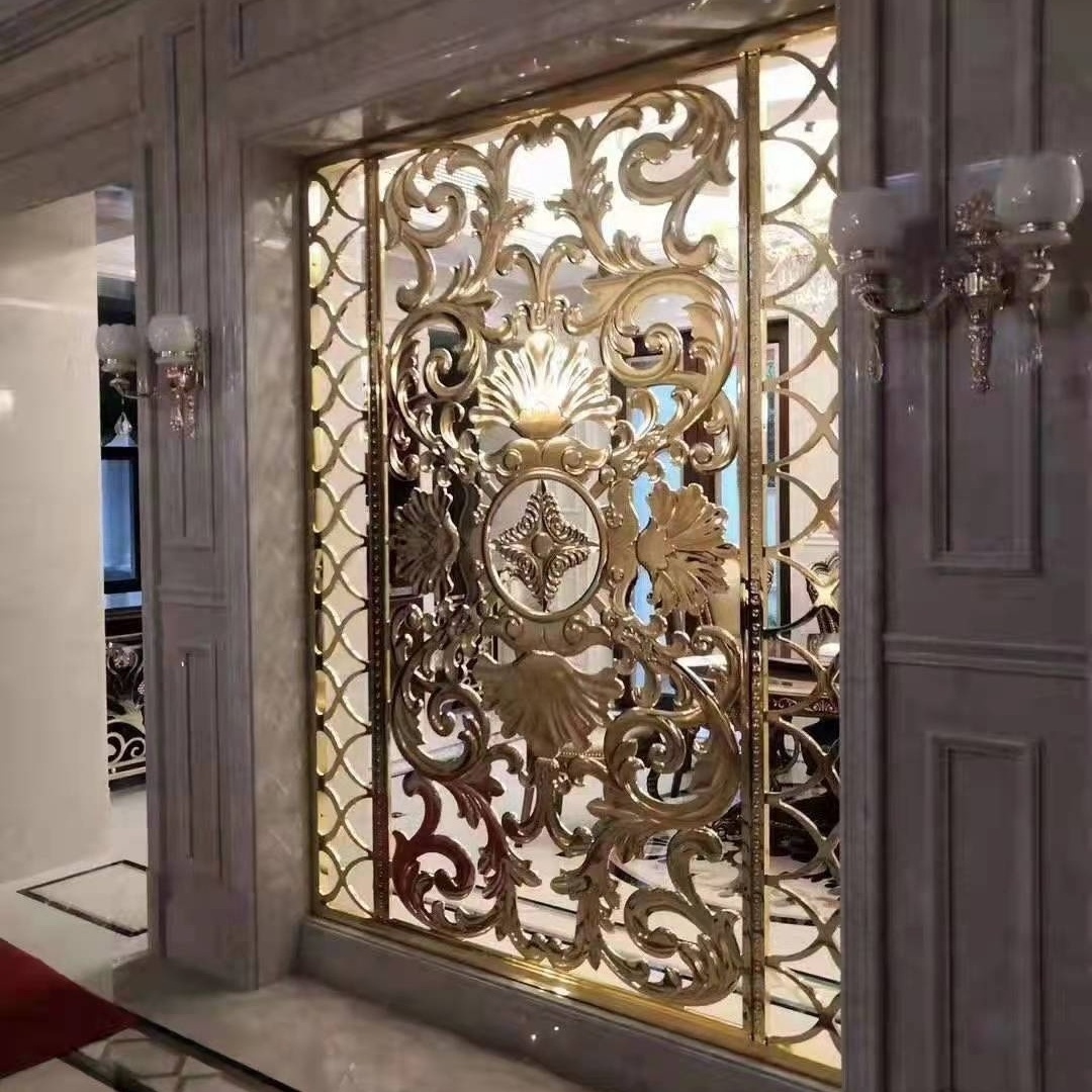 Decorative Screen Panels Partition Screen Panel Metal Partition Wall For Living Rooms Stainless Steel