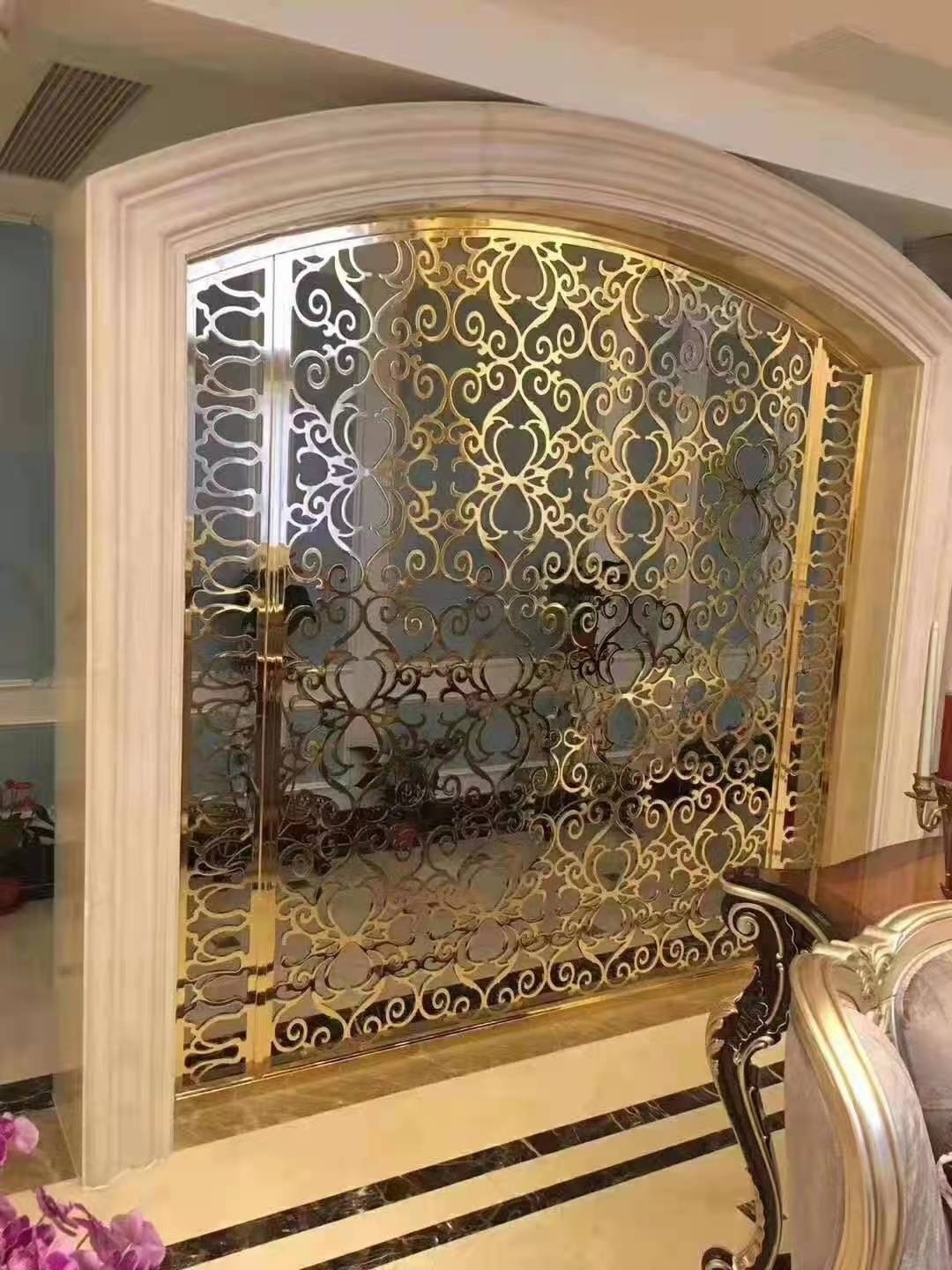 Decorative Screen Panels Partition Screen Panel Metal Partition Wall For Living Rooms Stainless Steel