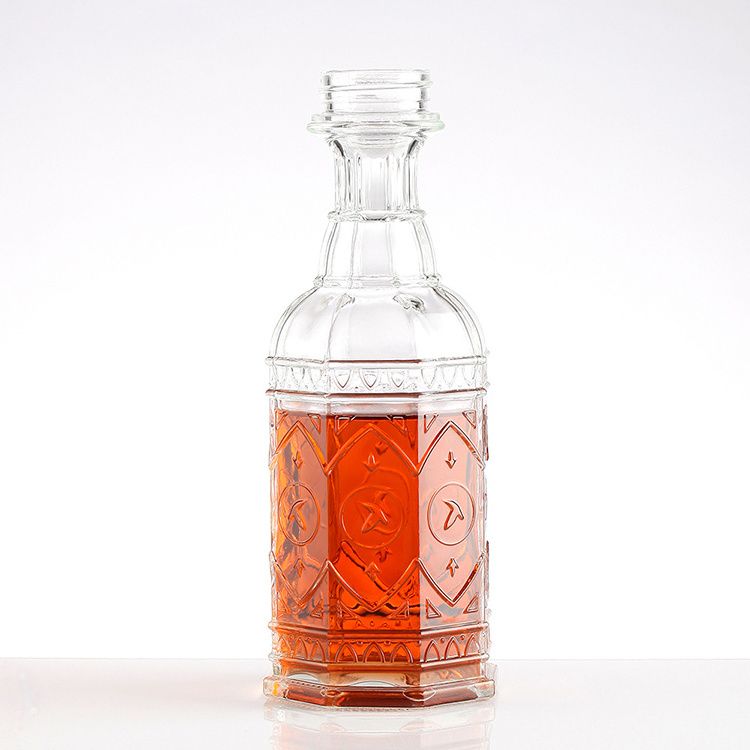 High White Alcohol Liquor Brandy Bottle 200ml 330ml 500ml 750ml 1000ml Vodka Spirit Glass Bottle for Liquor with Cork