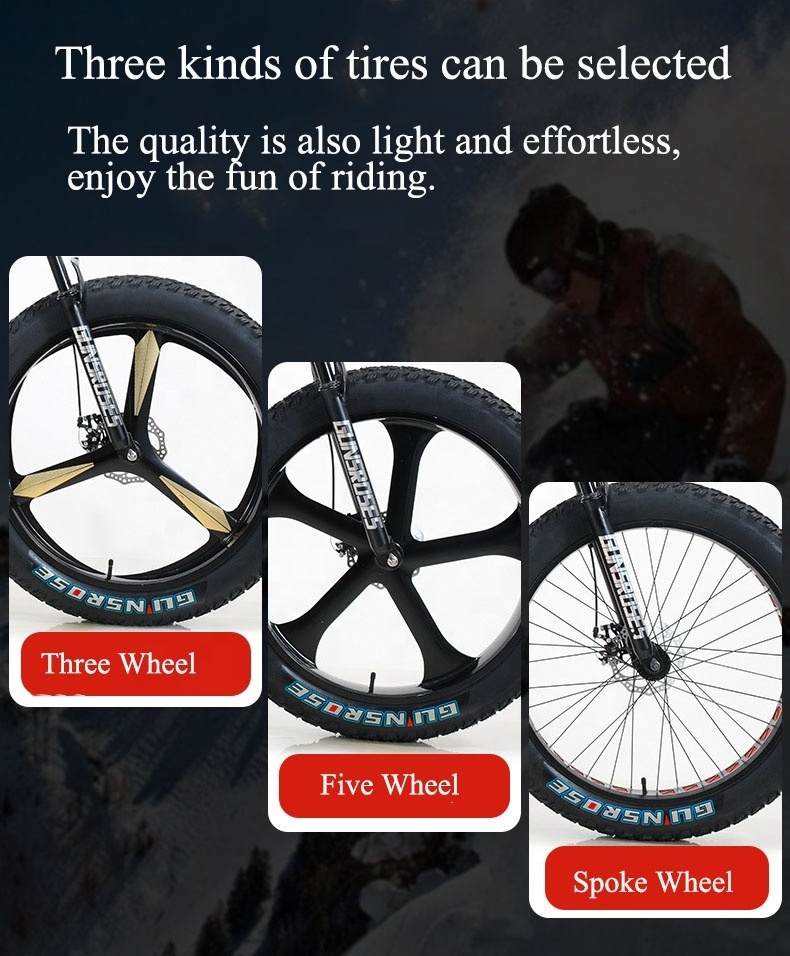 Factory Stock High Quality Adult Disc Brake Bicycle Fat Tire 26x4.0 Full Suspension Fat Tire Bike 26 Inch