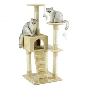 Custom Cat Or Raccoon Tree Furniture Wood Tree Tower Scratcher Modern Luxury Wooden Cat Tree House