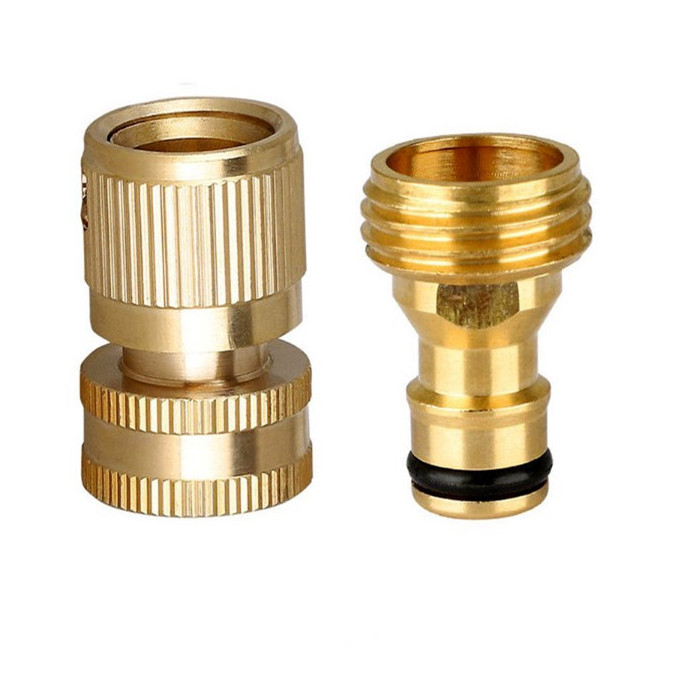 Male And Female  Brass End Connector Garden Hose Nozzle Connect Kit Quick Disconnect Hose