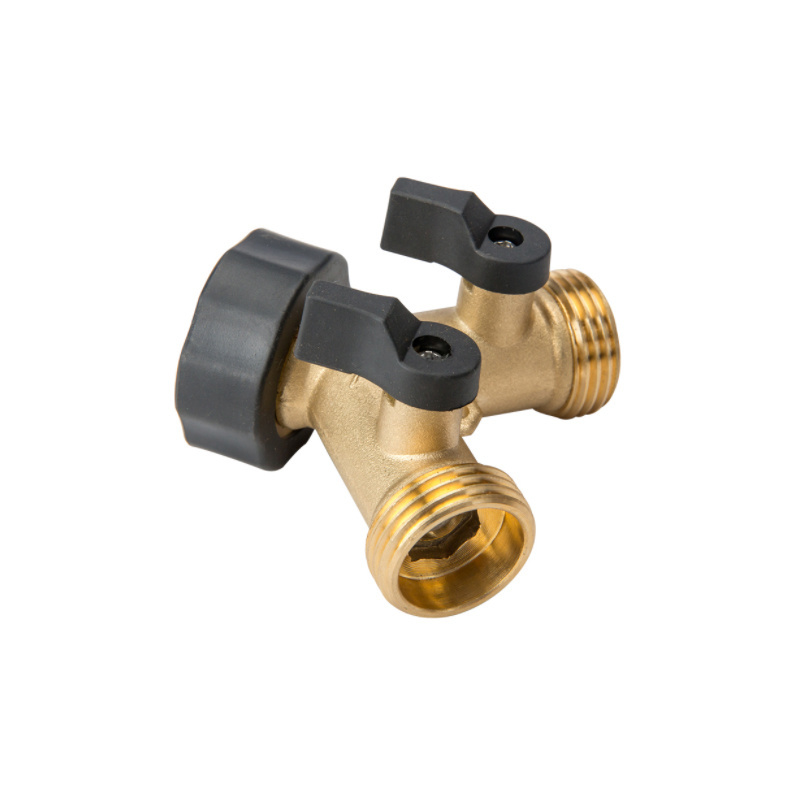 Brass garden hose Splitter 2 Way Y Valve Garden Hose Connector