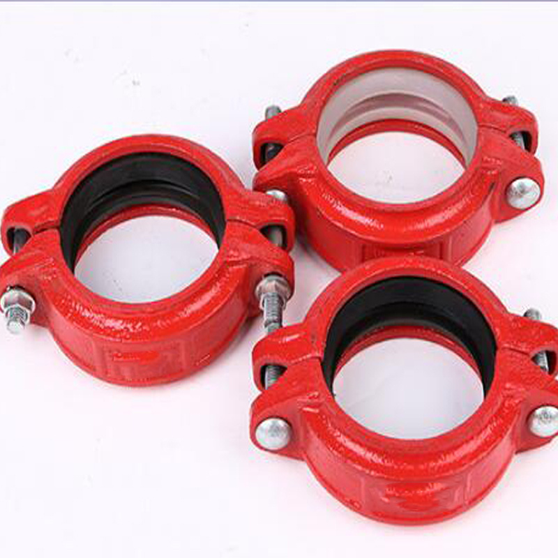 Ductile Iron Pipe Fitting DN114 Rigid Pipe Joint Groove Steel Clamp Groove Type Fire Clamp