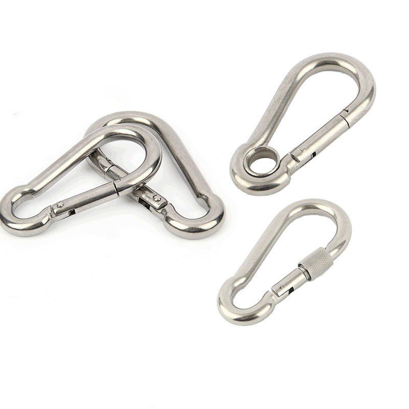 Various Sizes Carabiner Stainless Steel Spring Snap Hook Carabiner 304 Stainless Steel Clips