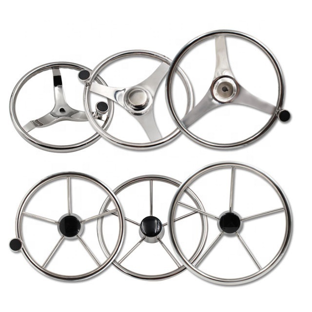 OEM Marine hardware stainless steel 3/5 Spoke Boat Steering Wheel