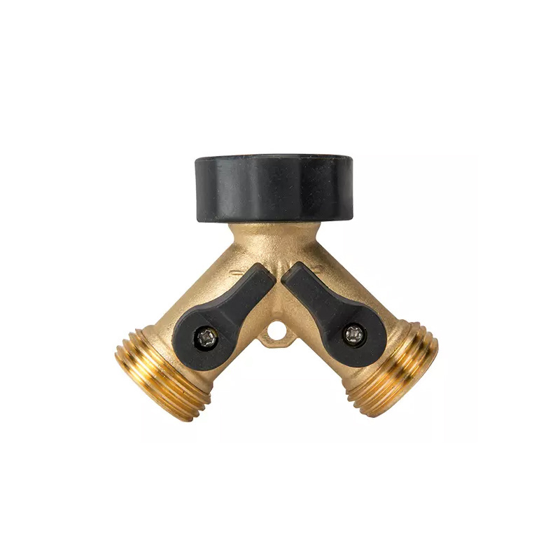 Brass garden hose Splitter 2 Way Y Valve Garden Hose Connector