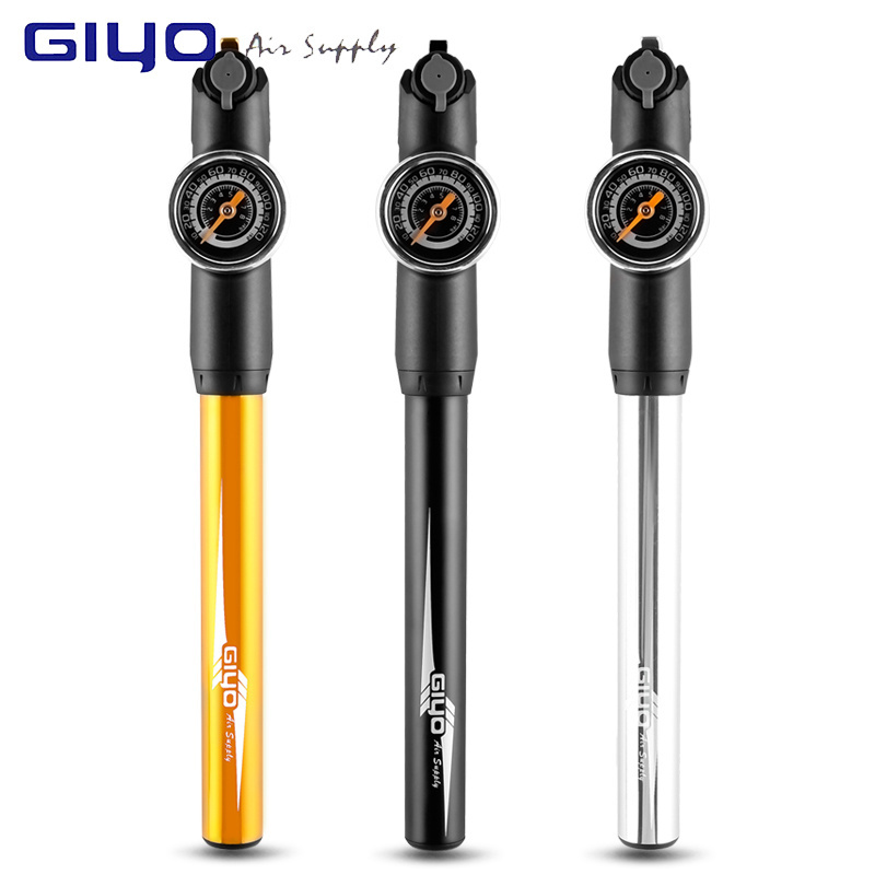 GIYO Bicycle Pumps High Pressure Hand Pump With Gauge Ball Needle Tire Inflator Air Bike Bicycle Pump