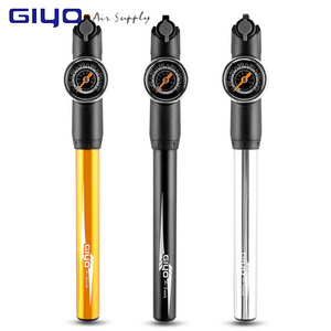 GIYO Bicycle Pumps High Pressure Hand Pump With Gauge Ball Needle Tire Inflator Air Bike Bicycle Pump