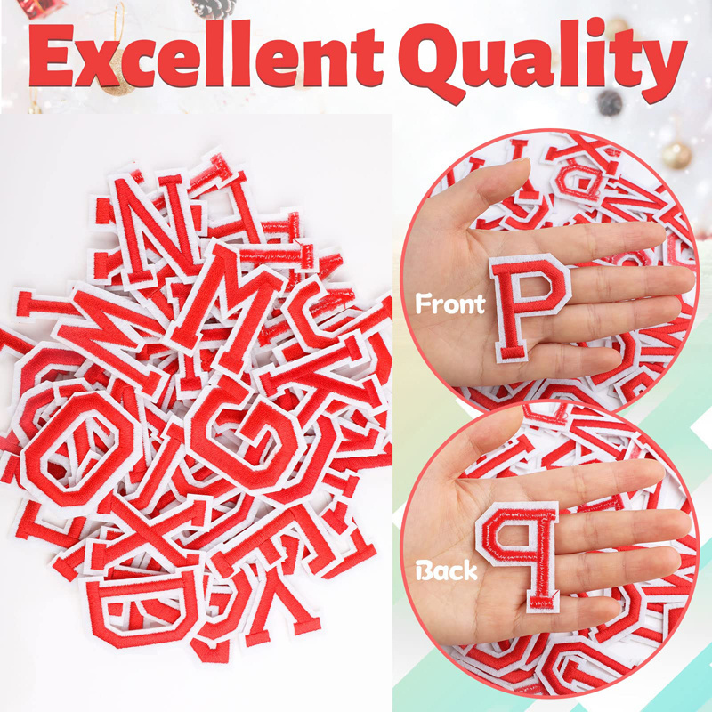 Wholesale Chenille Patches red Chenille Embroidered Patches For Clothing Custom Logo High Quality Embroidered Patches