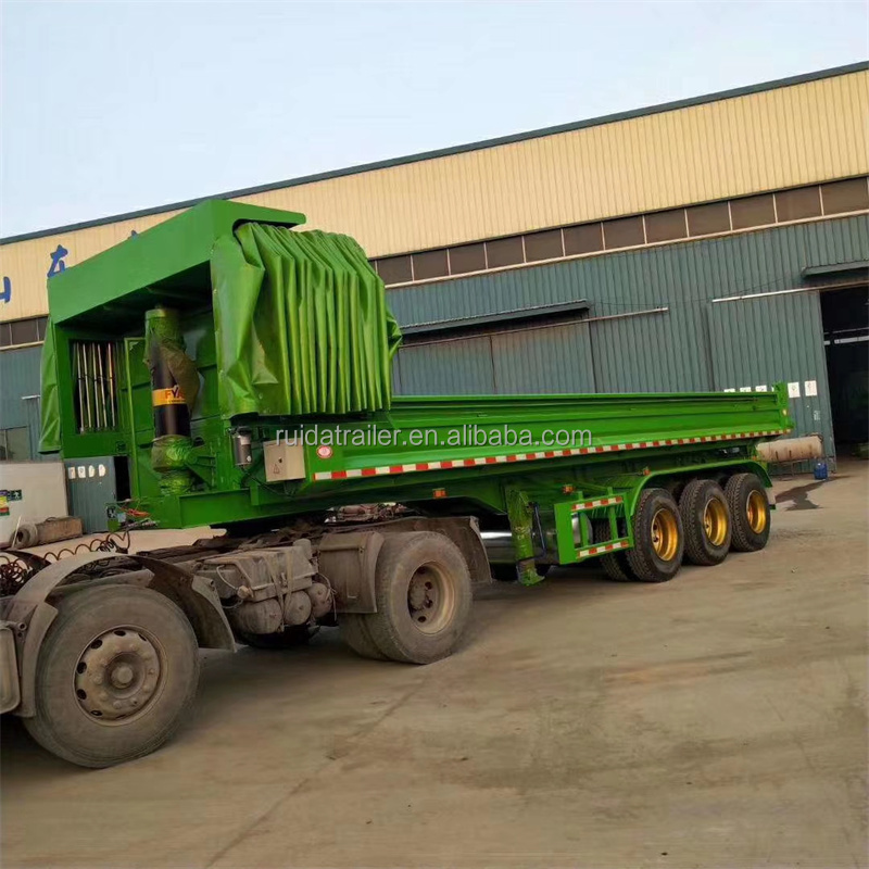 High-strength steel 60 tons side dump truck three-axis hydraulic cylinder dump trailer carrier trailer sales