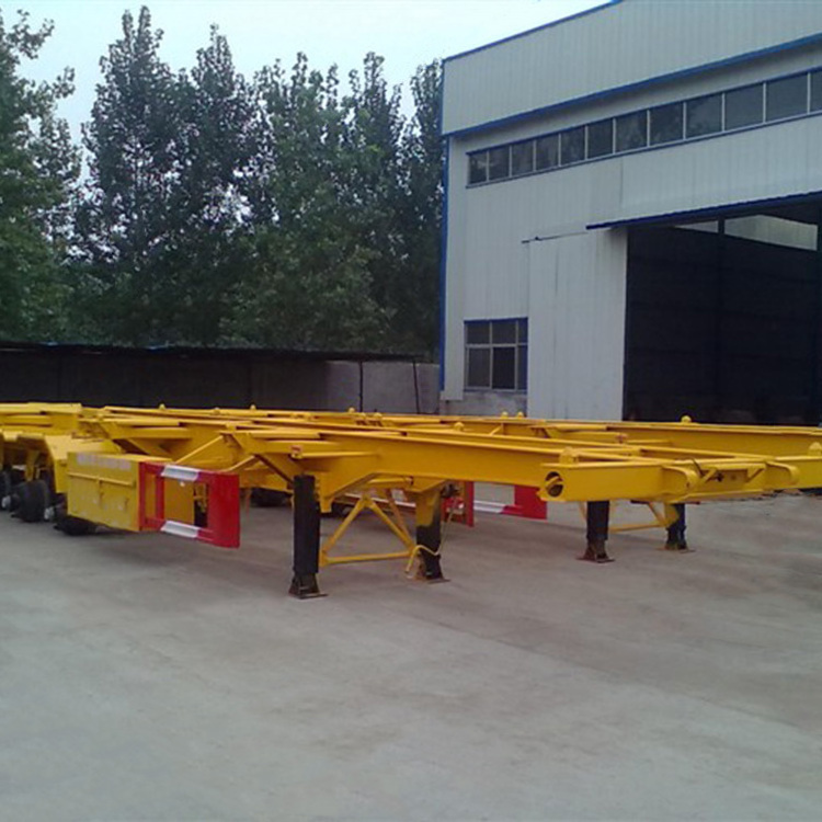 Sold 50 tons three-axle flat bed trailer 40 feet 45 feet 53 feet container chassis flat bed semi-trailer