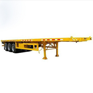 Sold 50 tons three-axle flat bed trailer 40 feet 45 feet 53 feet container chassis flat bed semi-trailer