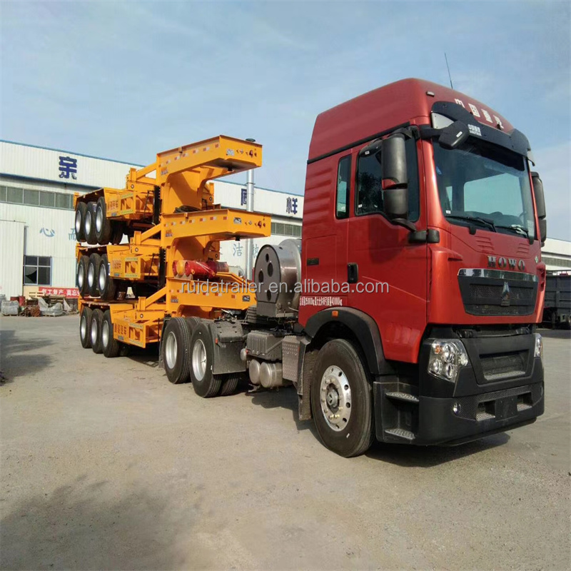 ruidaHot Sale Cheap 40ton-80ton 3 Axles Cargo Livestock Sugar Cane Stake Fence Semi Truck Trailer For Sale