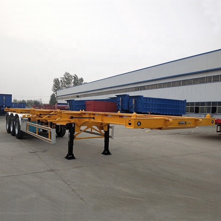 New 2-axle 3-axle 40-foot frame semi-trailer container chassis