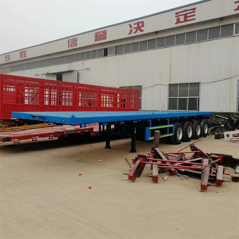 Shandong flatbed semi-trailer 30-80 tons 2 3 4 axle flatbed trailer 20 feet 40 feet 45 feet container flatbed trailer semi-trail