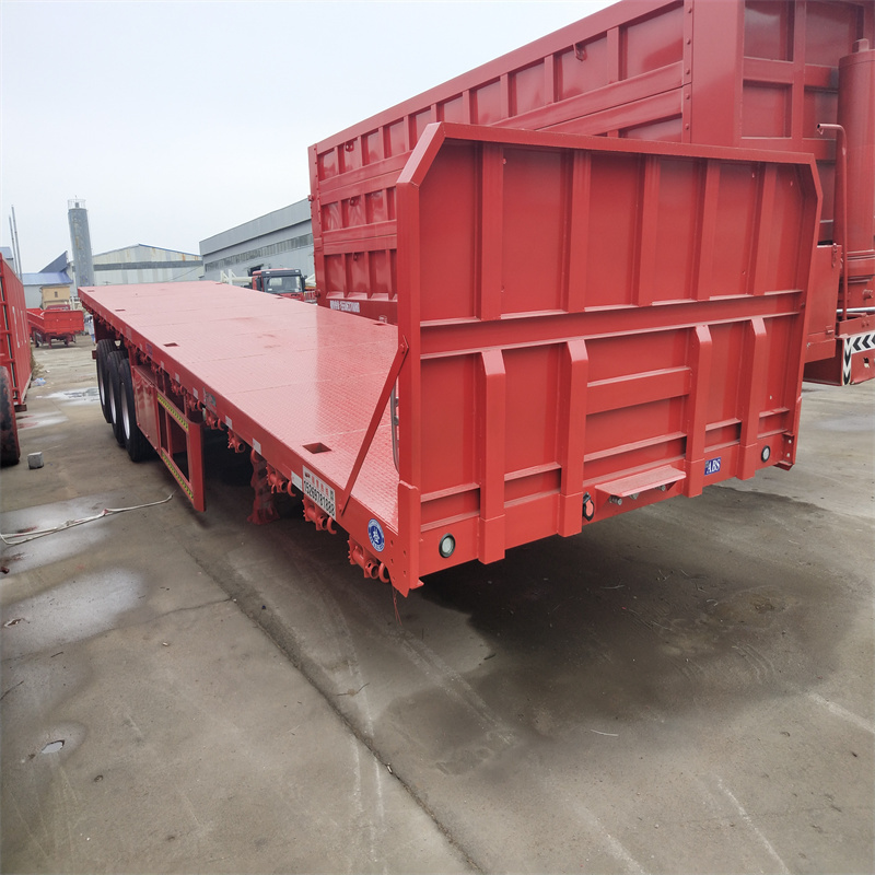 Shandong flatbed semi-trailer 30-80 tons 2 3 4 axle flatbed trailer 20 feet 40 feet 45 feet container flatbed trailer semi-trail