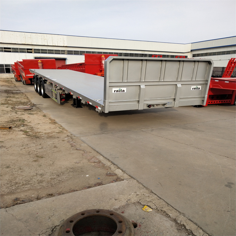 Shandong flatbed semi-trailer 30-80 tons 2 3 4 axle flatbed trailer 20 feet 40 feet 45 feet container flatbed trailer semi-trail