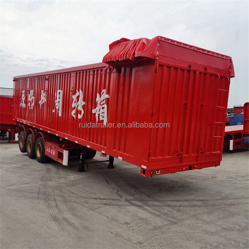 ruidaHot Sale Cheap 40ton-80ton 3 Axles Cargo Livestock Sugar Cane Stake Fence Semi Truck Trailer For Sale