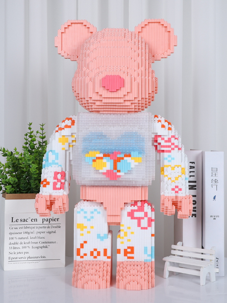 Wholesale Anime Bearbrick Compatible with Legoed DIY Children's Puzzle Model Assembling Kid Toy Building Blocks Plastic Polybag