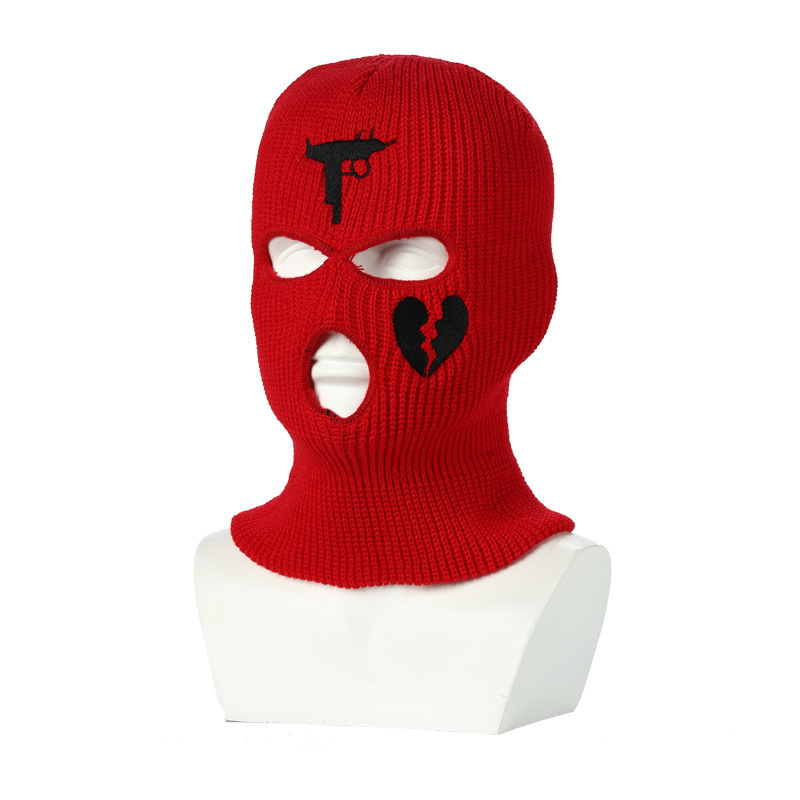 2023 Wholesale Ski Mask Custom Printed Knitted Full Face Cover Ski Mask Balaclava knit Hats Acrylic Ski Mask