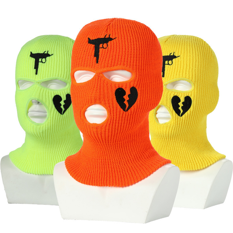 2023 Wholesale Ski Mask Custom Printed Knitted Full Face Cover Ski Mask Balaclava knit Hats Acrylic Ski Mask