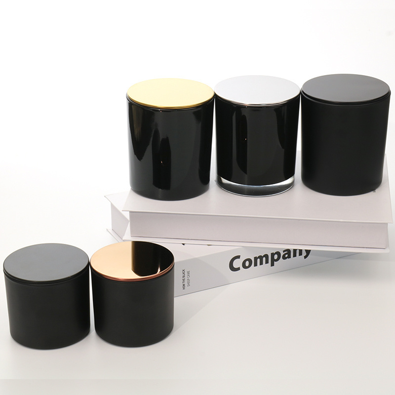 wholesale Custom 8oz 10oz 12oz black luxury empty Glass candle holders votive candle holders