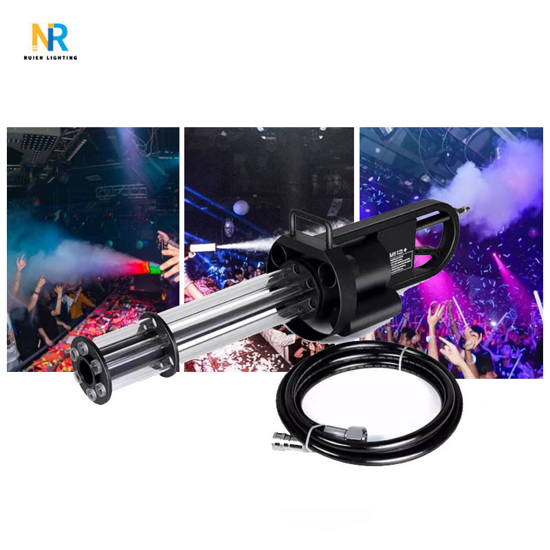 Factory Direct Handheld Gun Rotary Led Co2 Gun Rgb Jet Cannon Co2 Cryo Machine Special Effects Jet 3In1 Gatling Machine Gun