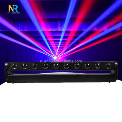 10 Eyes RGBW Beam Bar Moving Head Stage Laser Light 40W Beam Rotating Moving Light 4 in1 Wash Beam Light