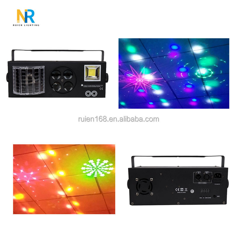 Disco 4 in 1 Beam+Pattern+Strobe Laser Light Rgbw Laser Projector Butterfly Lamp