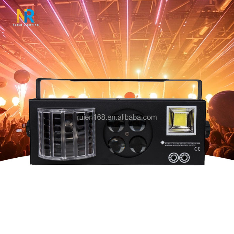 Disco 4 in 1 Beam+Pattern+Strobe Laser Light Rgbw Laser Projector Butterfly Lamp