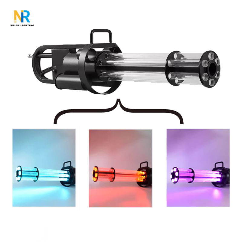 Factory Direct Handheld Gun Rotary Led Co2 Gun Rgb Jet Cannon Co2 Cryo Machine Special Effects Jet 3In1 Gatling Machine Gun