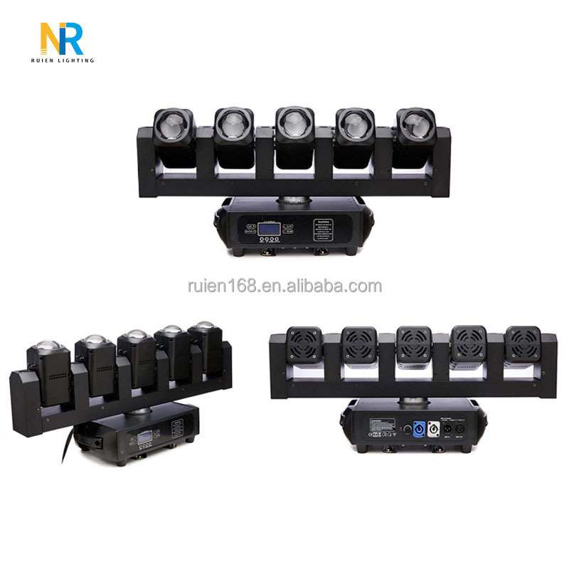 Led Beam Disco Bar Podium Bewegende Kop 5Pcs 40W 4in1 Rgbw Beam Moving Head Lighting