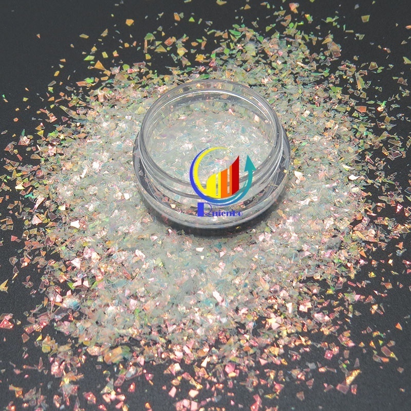 Bulk white iridescent glitter powder Irregular Glitter Flakes Irregular Loose Glitter for Nail Art Resin craft